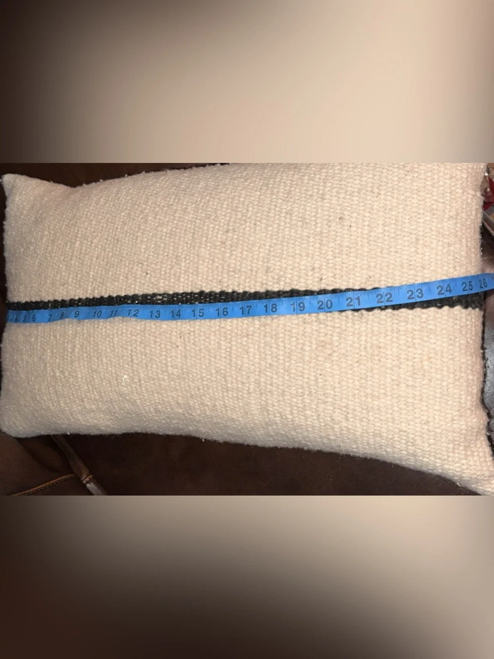 Sien + Co Decorative Throw Accent Pillow Lumbar Shaped 25”x15” 100% Wool